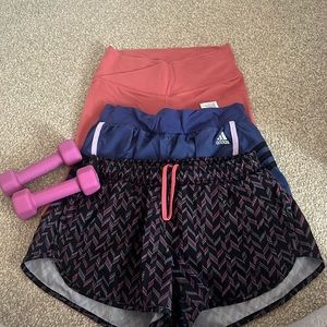 3 pairs of athletic shorts both: Old Navy and Adidas!